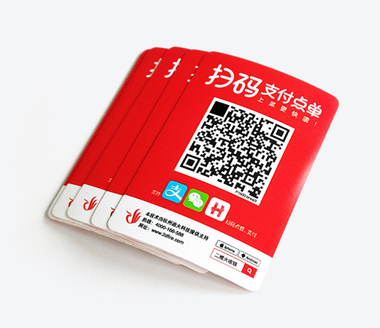 3M塑片二维码点餐支付标签